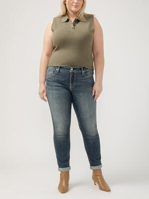 Girlfriend Mid Rise Skinny Leg Jeans Plus Size