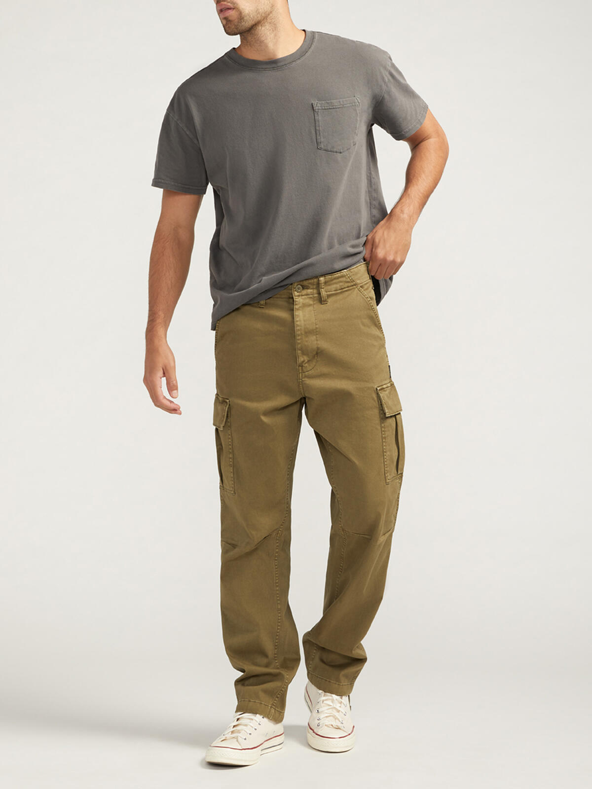 Cargo Essential Twill Pants, Olive, hi-res image number 0