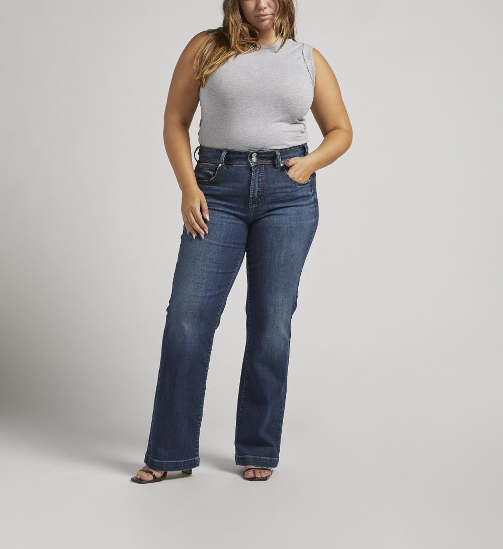 Avery High Rise Trouser Leg Jeans Plus Size, , hi-res image number 0