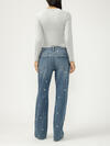 Isbister High Rise Angled Seam Wide Leg Ankle Jeans image number 1