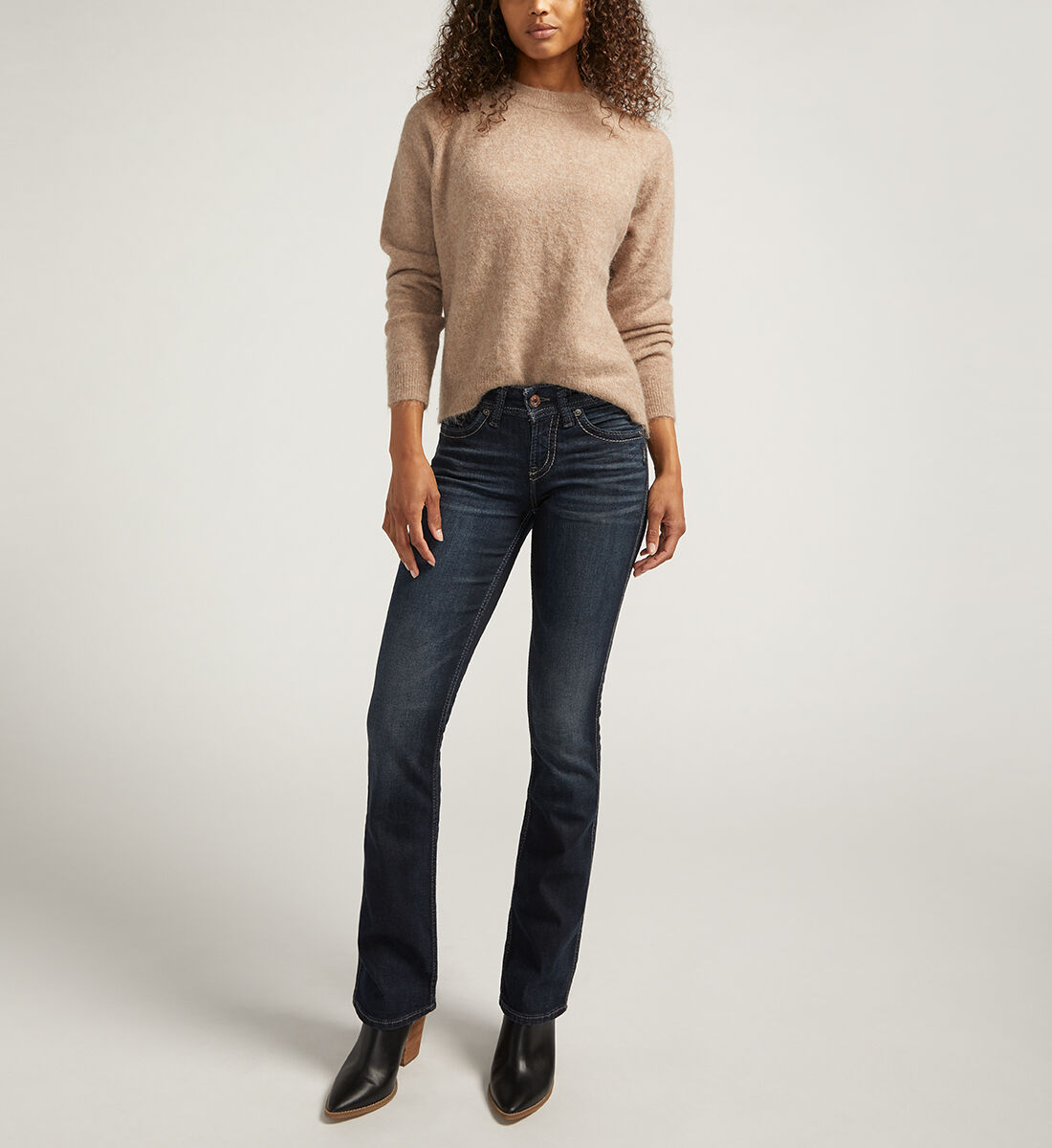 Buy Suki Mid Rise Slim Bootcut Jeans for USD 92.00 | Silver