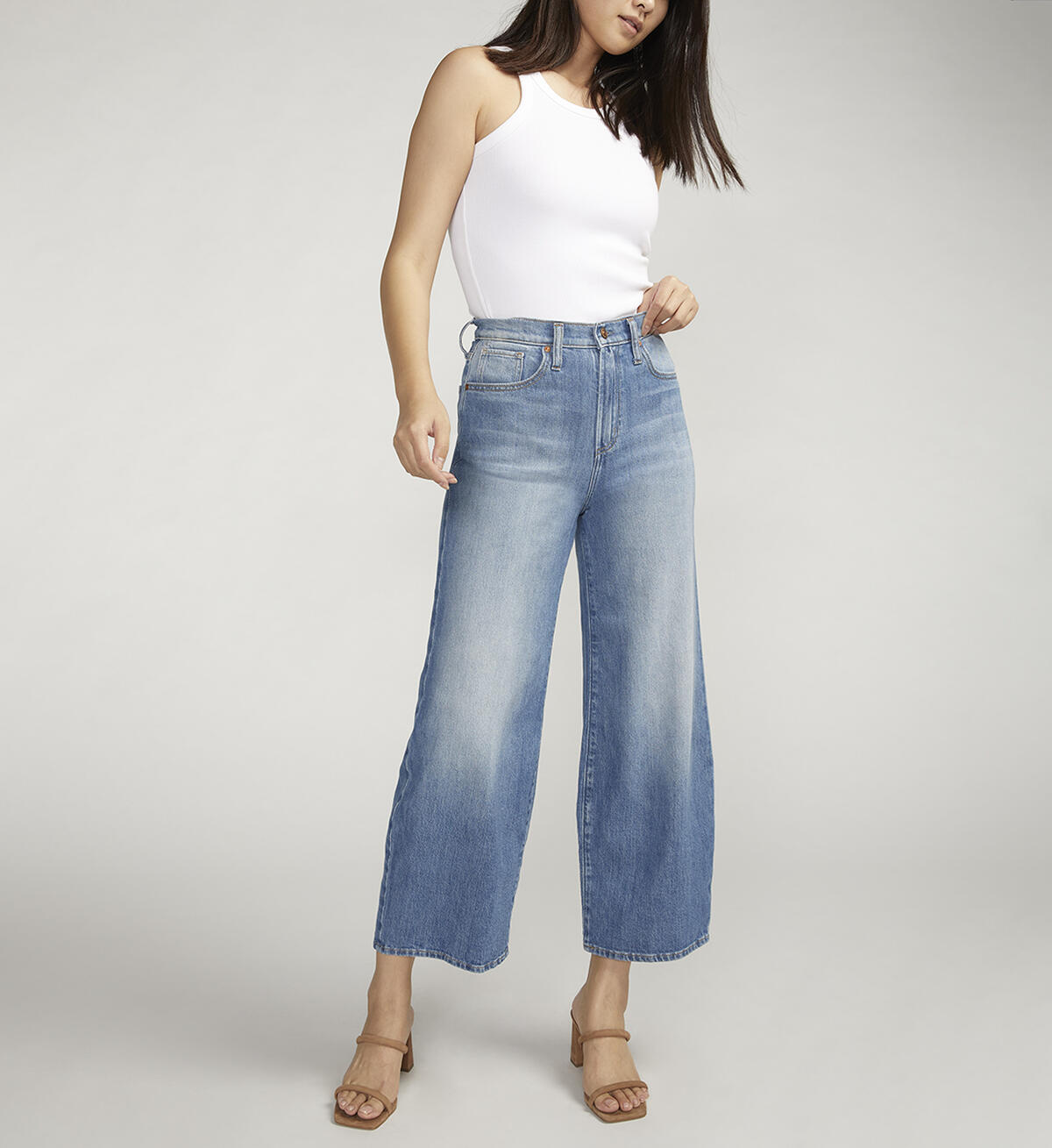 Buy Highly Desirable High Rise Wide Leg Jeans for USD 84.00 | Silver ...
