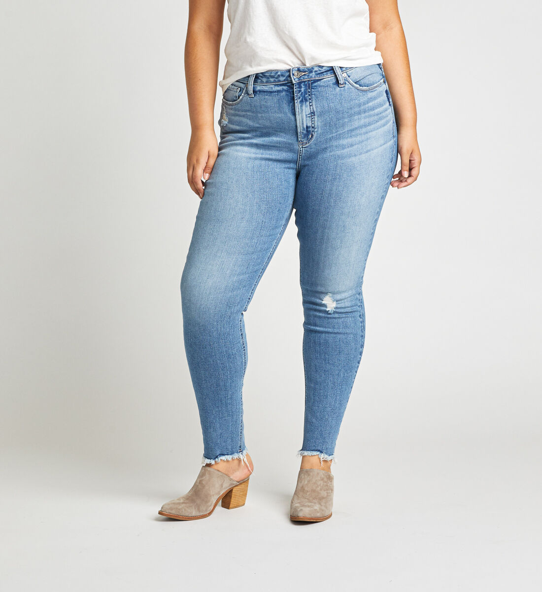 Womens Note High Rise Skinny Jeans Silver Jeans Co