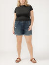 Boyfriend Mid Rise Luxe Stretch Shorts Plus Size image number 0