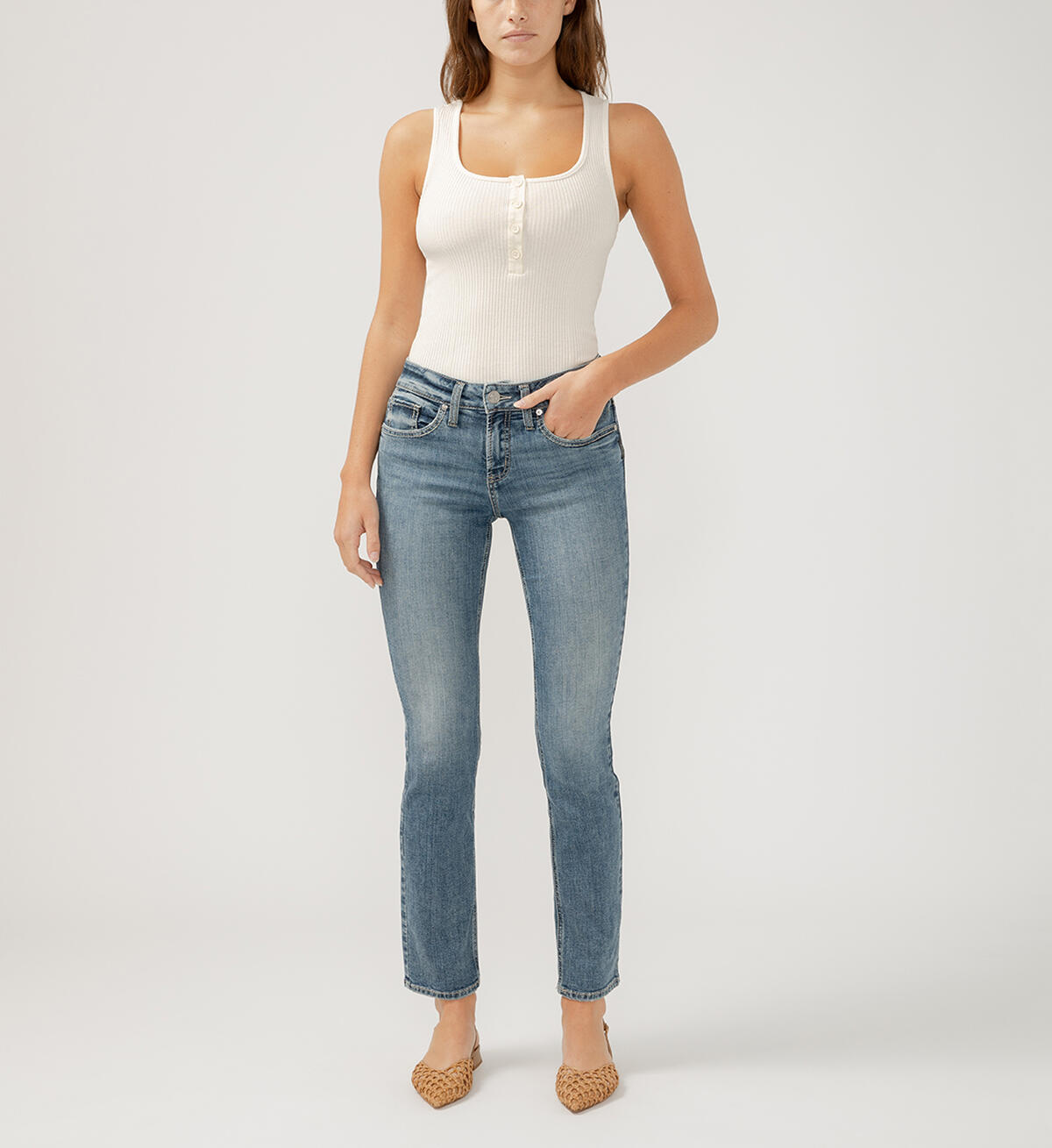 Suki Mid Rise Straight Leg Jeans, , hi-res image number 0