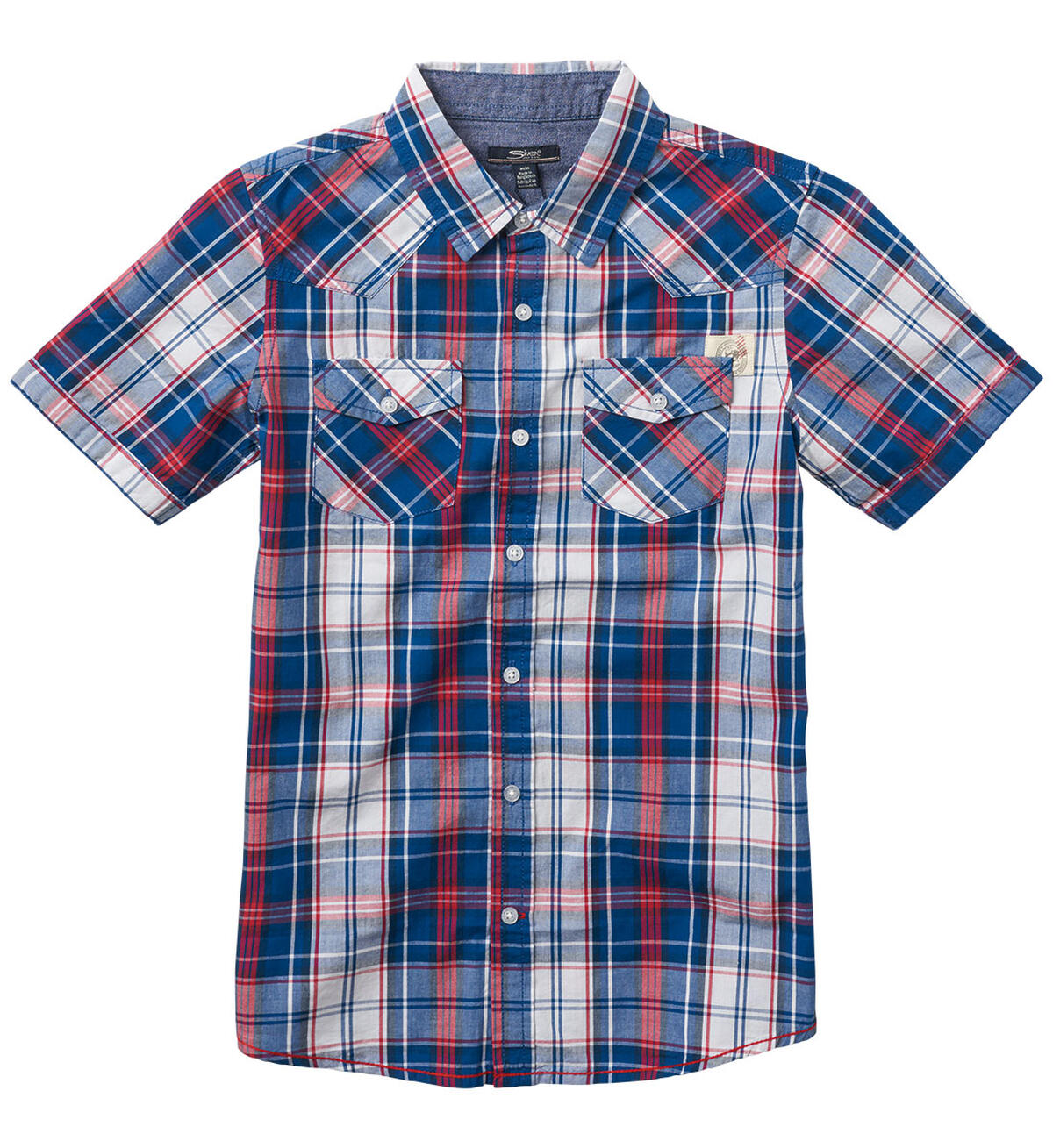 Short-Sleeve Plaid Shirt (4-7), , hi-res image number 0}