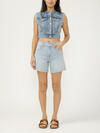 Cropped Denim Vest image number 0
