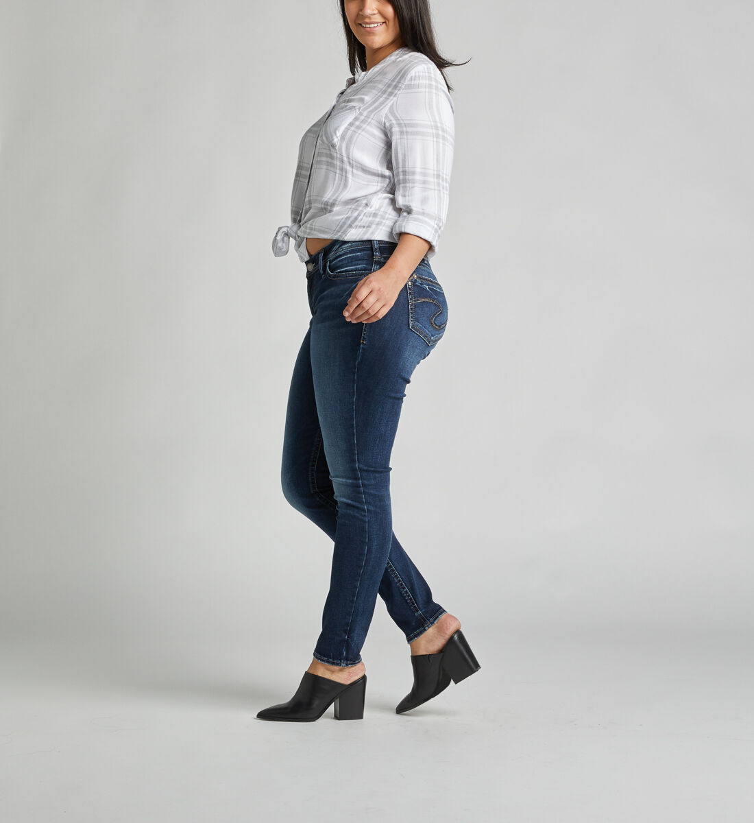 Suki Mid Rise Super Skinny Jeans Plus Size Side