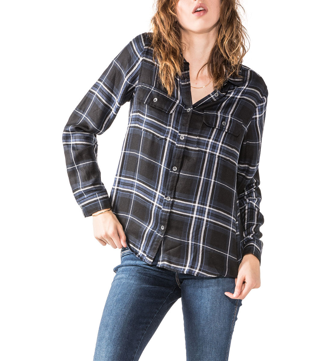Jean flannel shirt sales women's