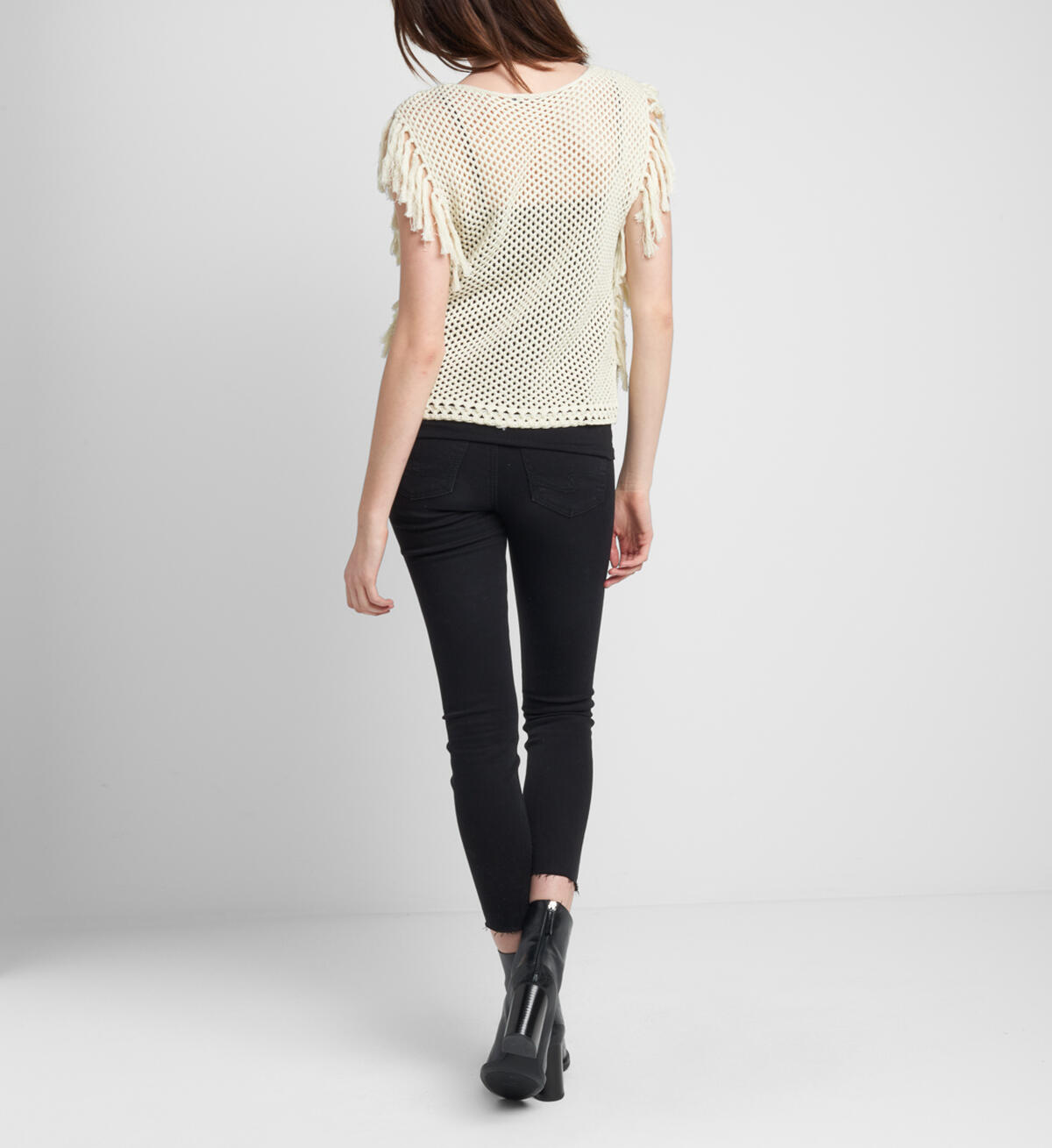 Open Weave Fringe Pullover, , hi-res image number 1