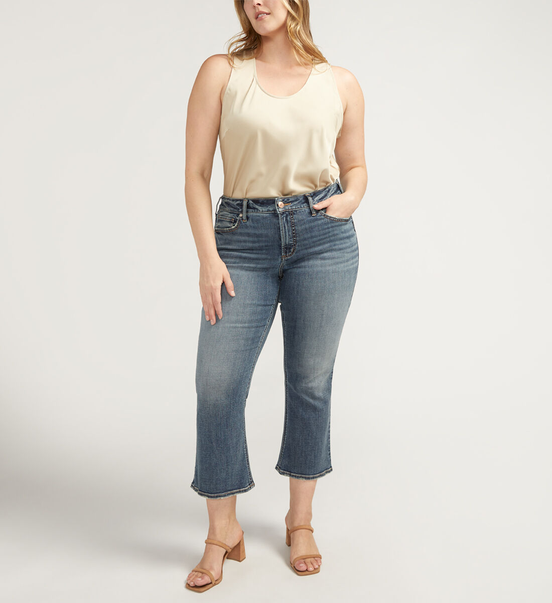 Plus size wide flare jeans top