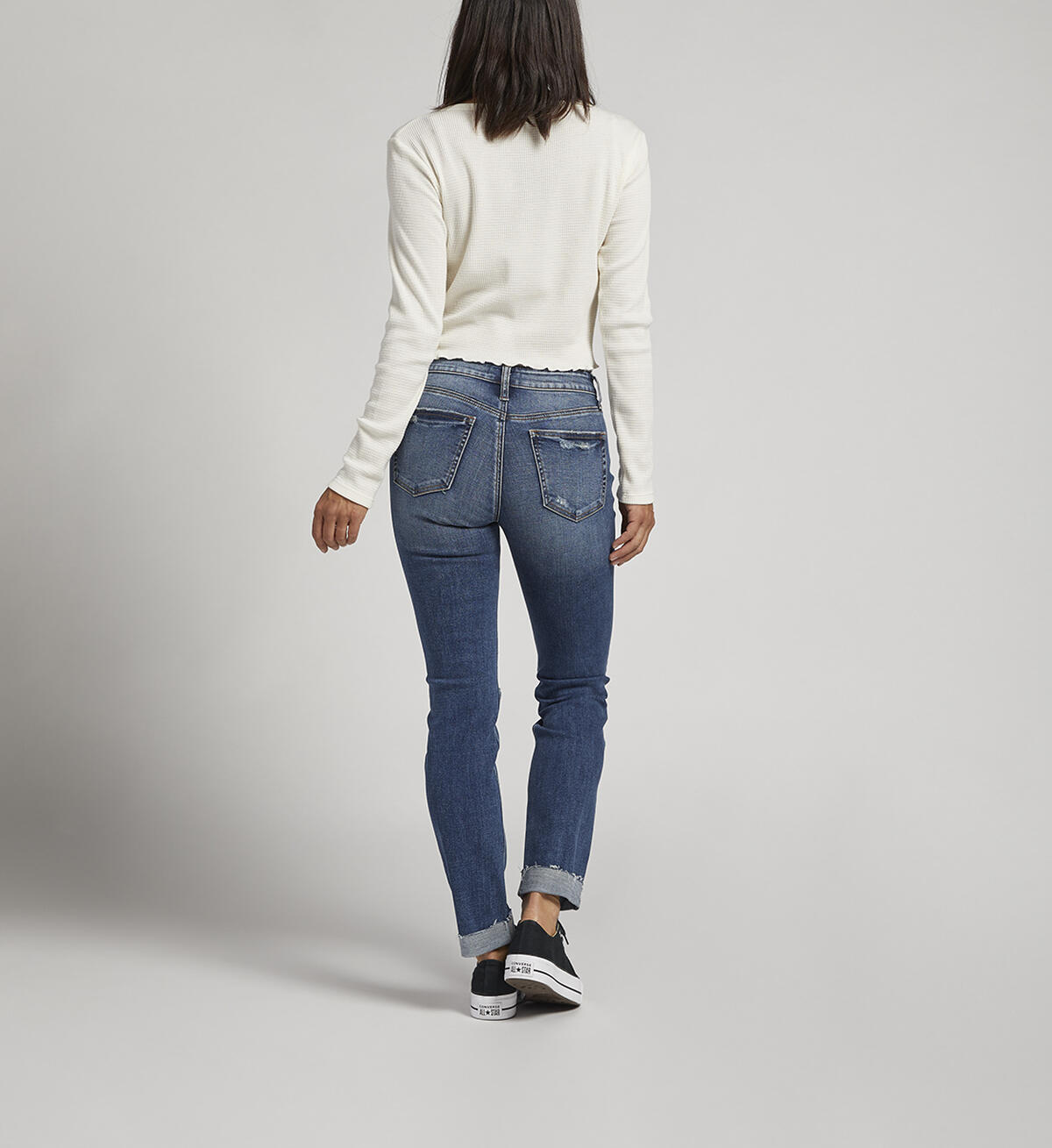 Suki Mid Rise Slim Straight Leg Jeans, Indigo, hi-res image number 1