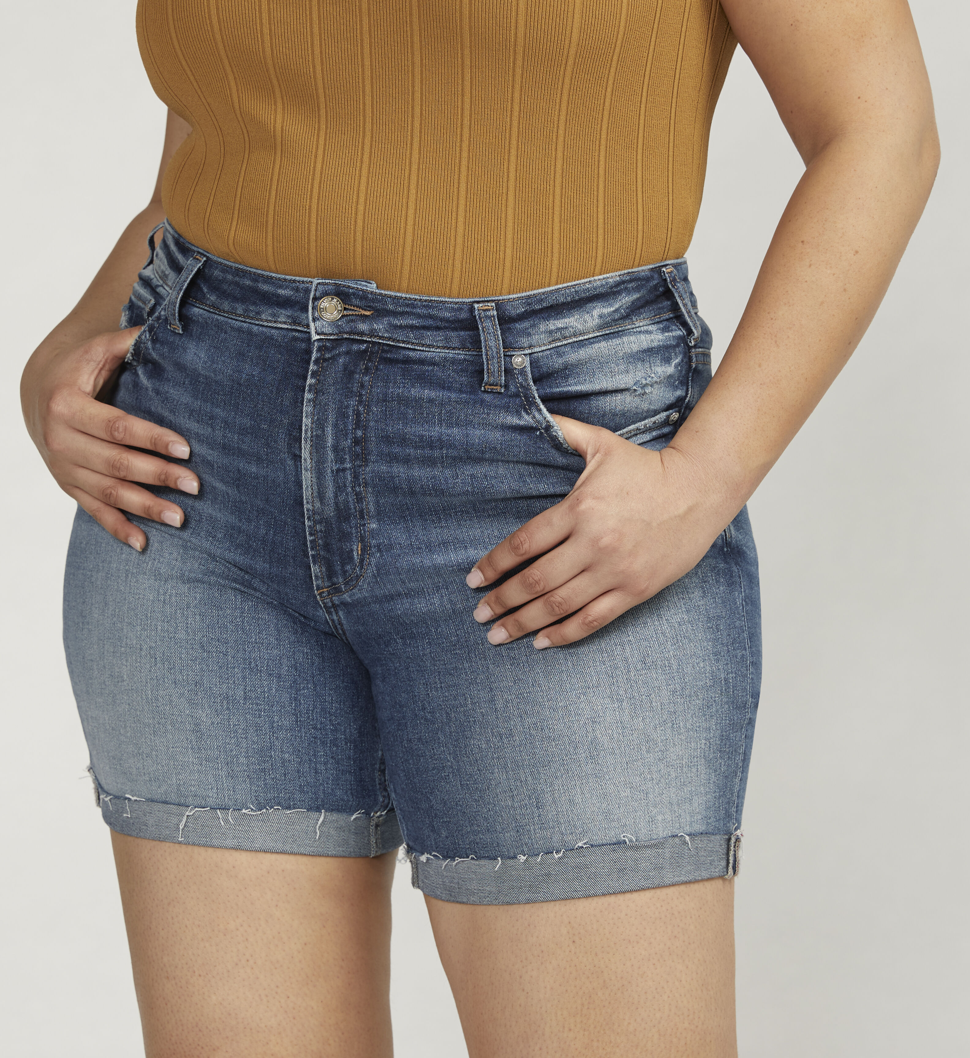 High waisted denim shorts plus cheap size