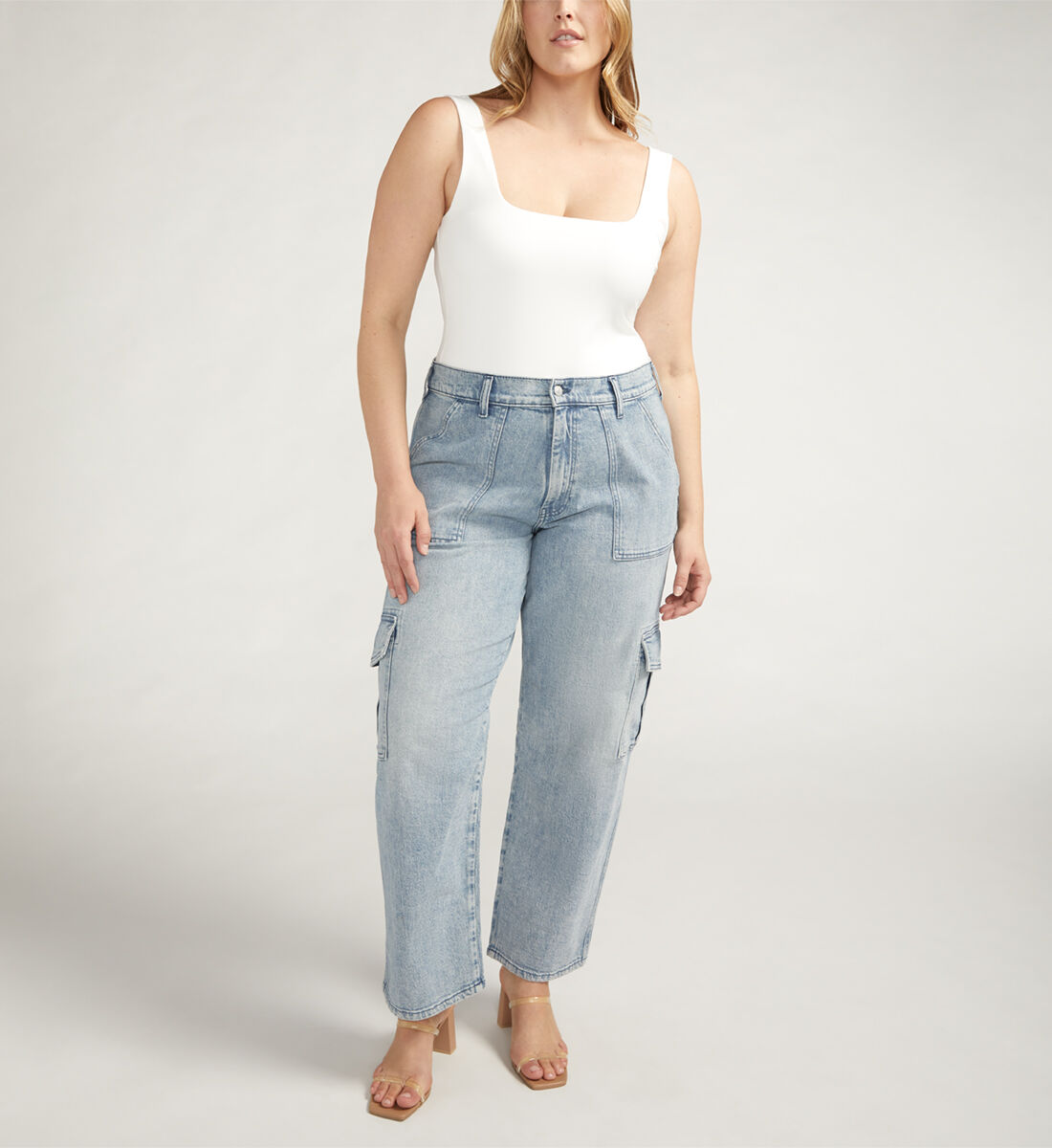 Women's plus size cargo jeans 2025