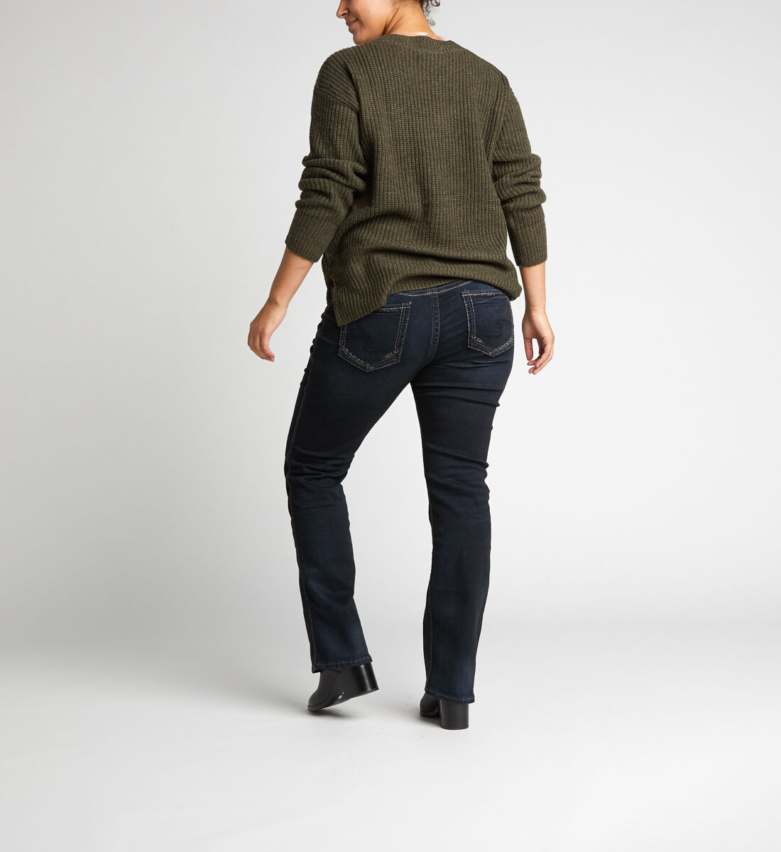 Suki Mid Rise Slim Bootcut Jeans Plus Size Back