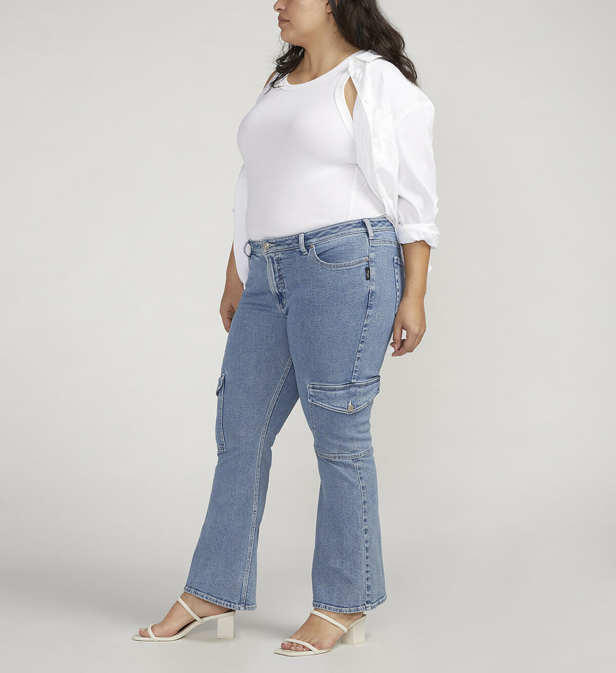Be Low Cargo Pocket Jeans Plus Size, , hi-res image number 2