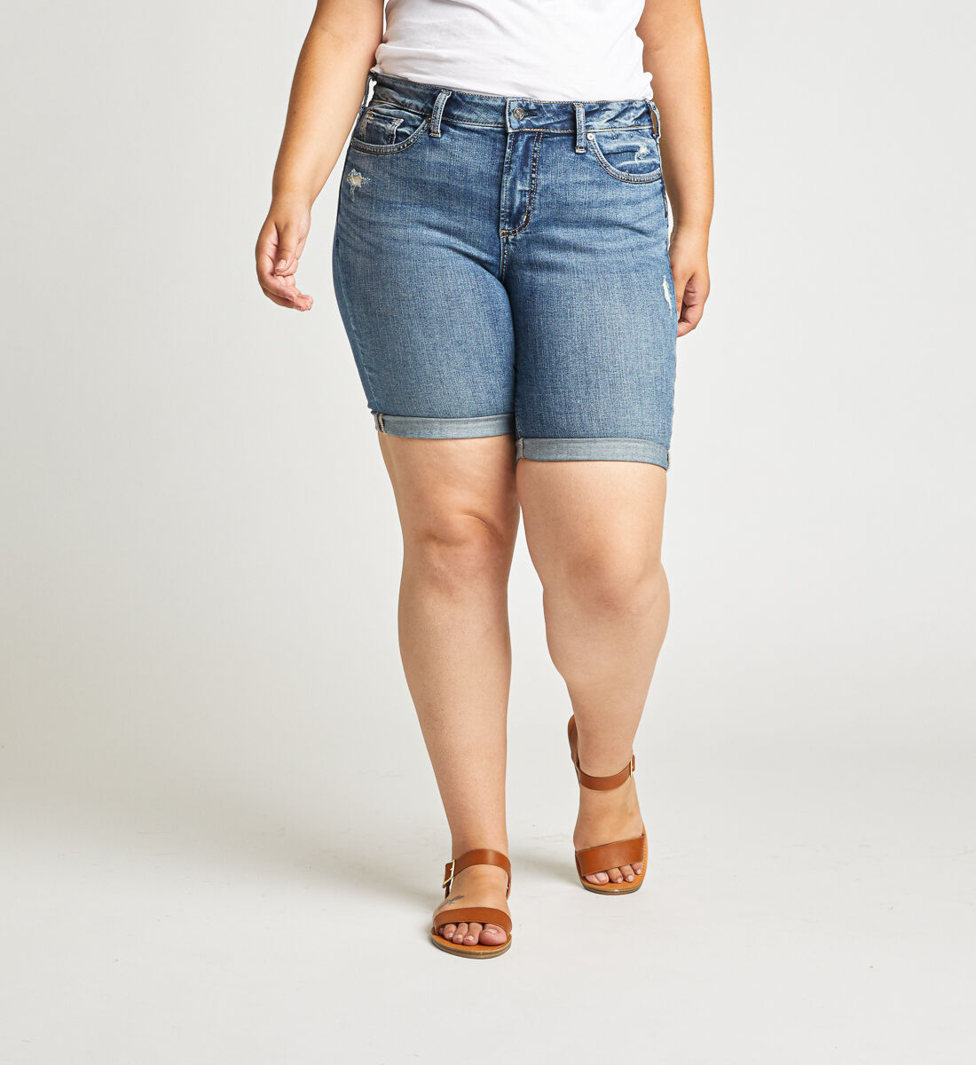 plus size high rise shorts