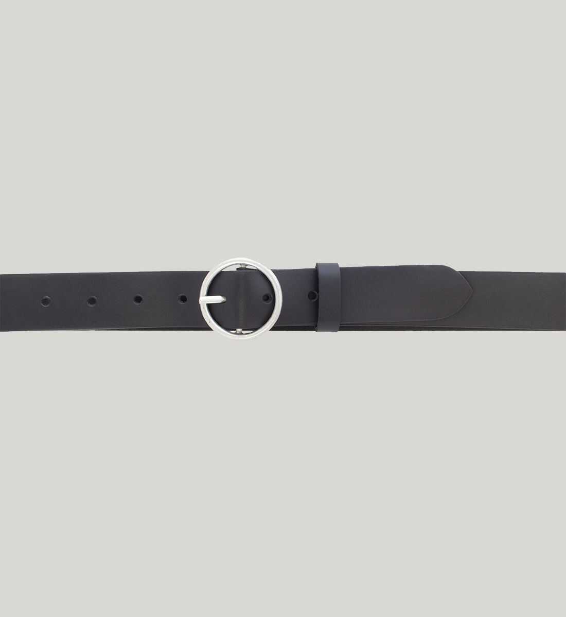 Black and silver circle buckle belt hot sale