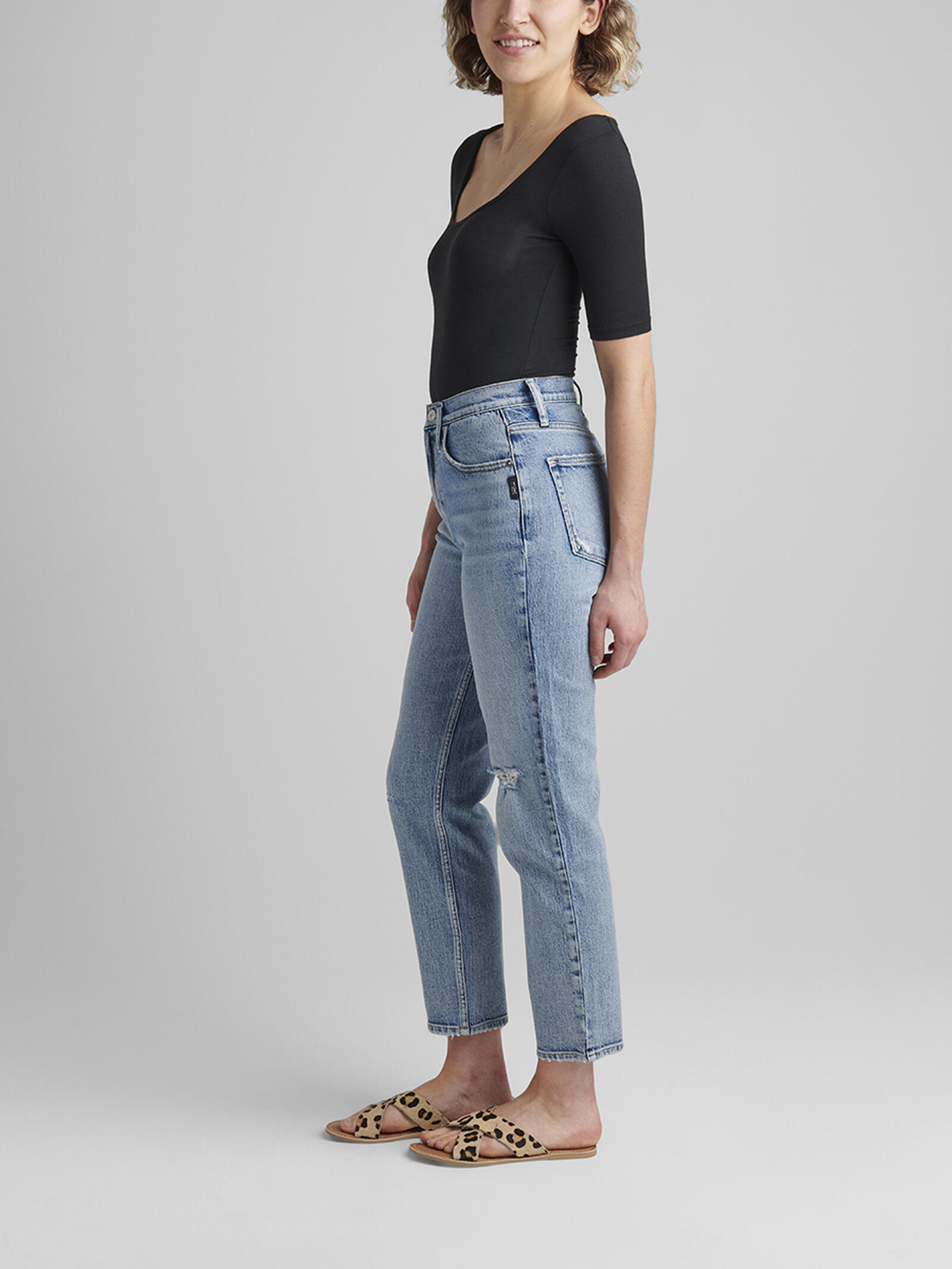 Buy Highly Desirable High Rise Straight Leg Ankle Jeans for USD