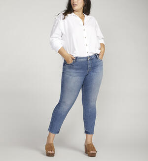 Elyse Mid Rise Straight Leg Crop Jeans Plus Size