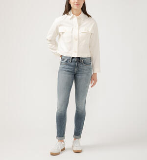 Girlfriend Mid Rise Skinny Luxe Stretch Jeans