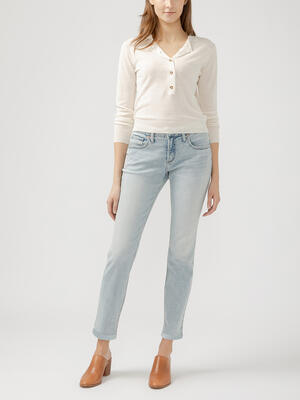 Boyfriend Mid Rise Slim Leg Jeans