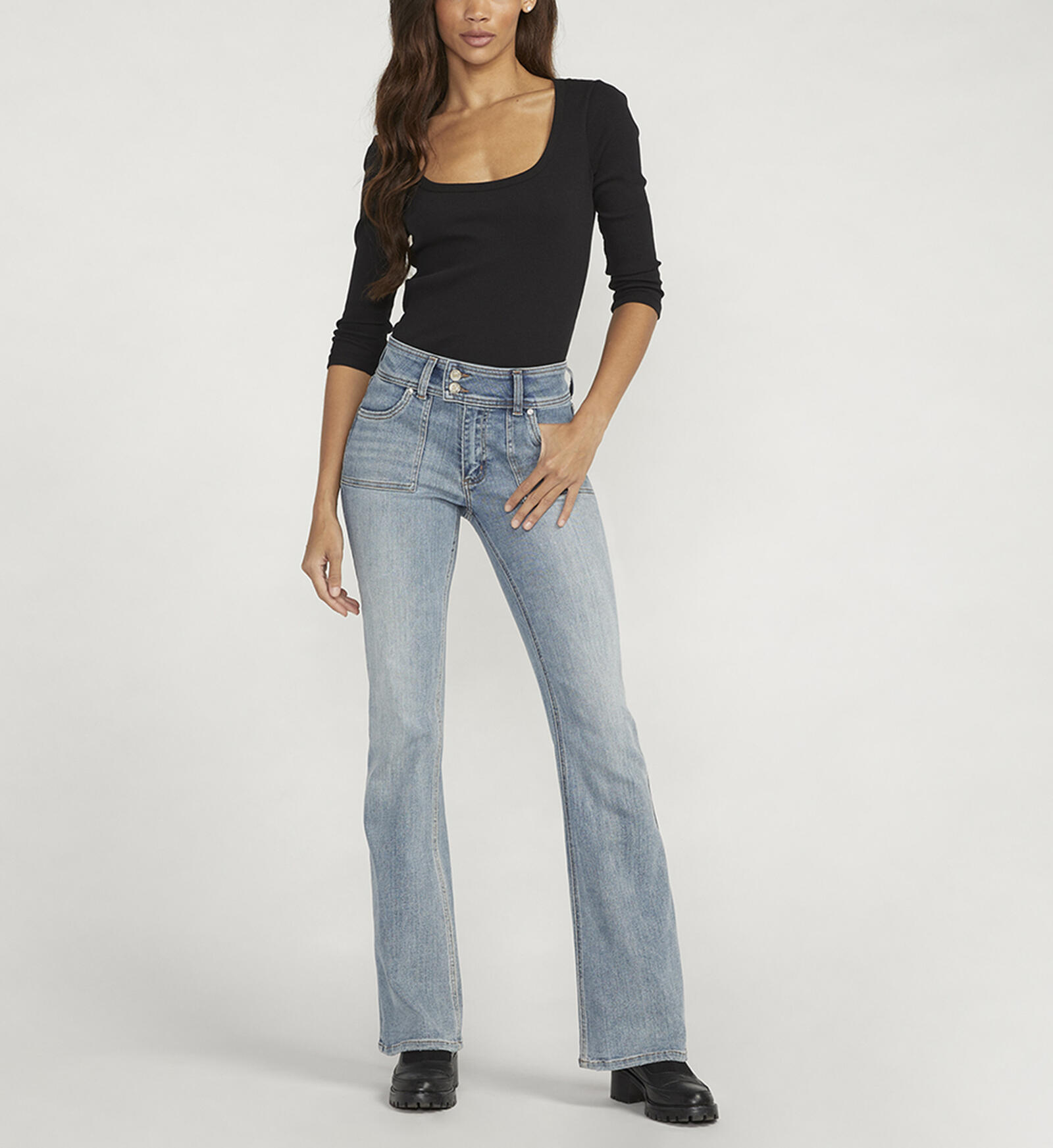 Buy Be Low Low Rise Flare Jeans for USD 84.00