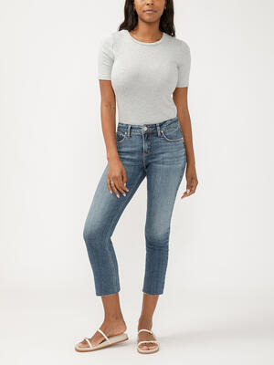 Elyse Mid Rise Straight Leg Ankle Jeans