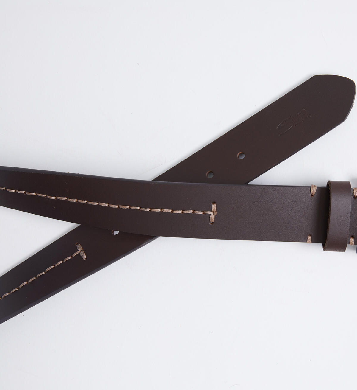 Contrast Stitch Leather Mens Belt, , hi-res image number 3