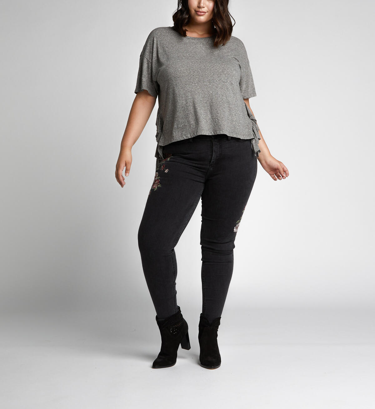 Mazy Skinny High Waist Embroidered Denim, , hi-res image number 3