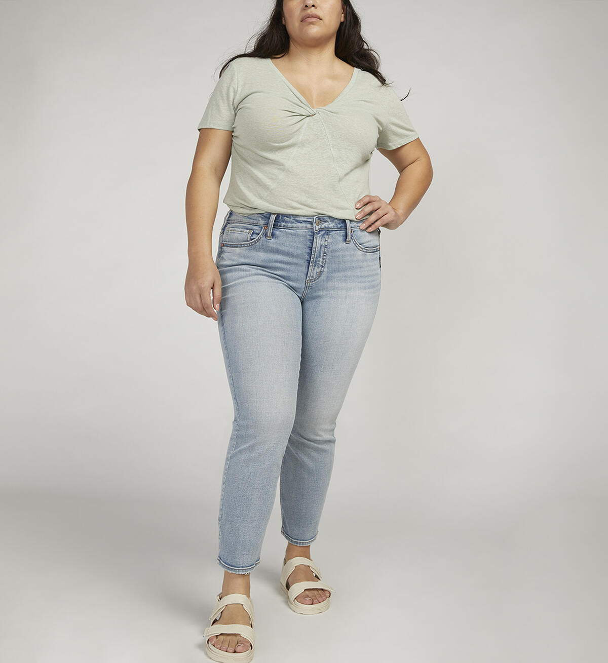 Most Wanted Mid Rise Ankle Straight Jeans Plus Size, , hi-res image number 4