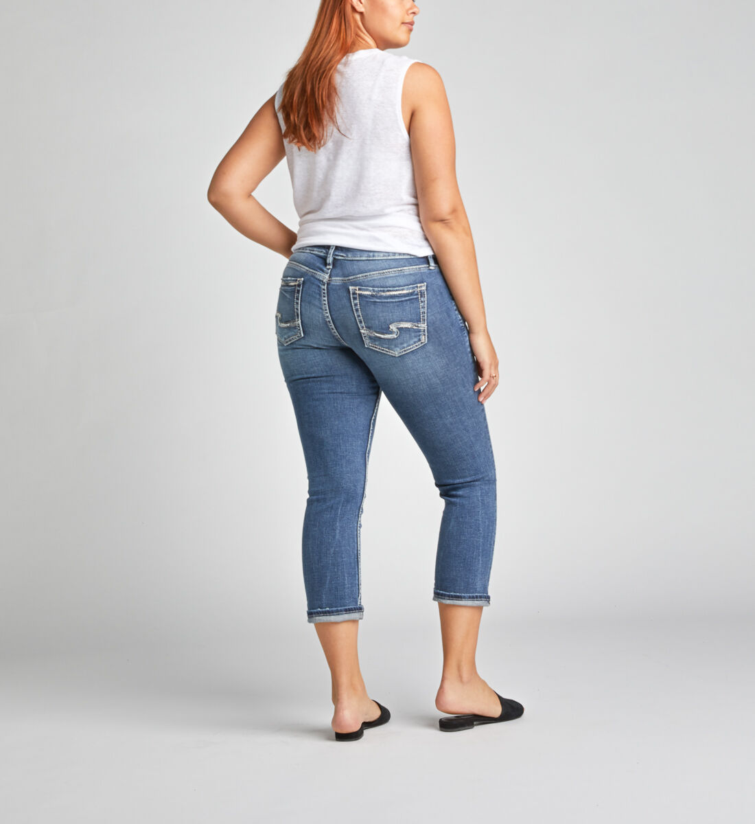 Silver jean capris hotsell