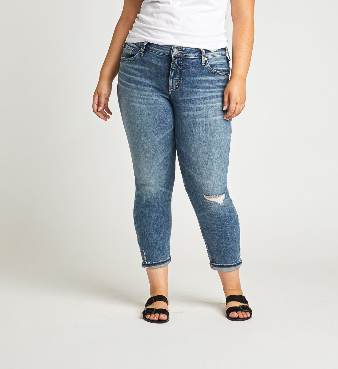 Silver boyfriend jeans deals plus size