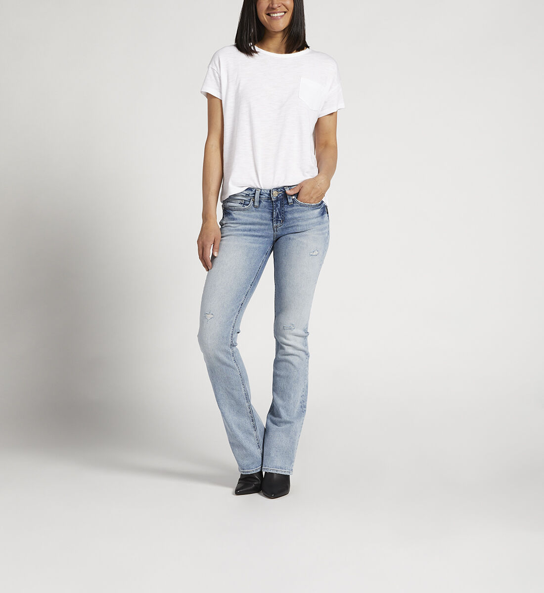 Buy Tuesday Low Rise Slim Bootcut Jeans for USD 84.00 | Silver 