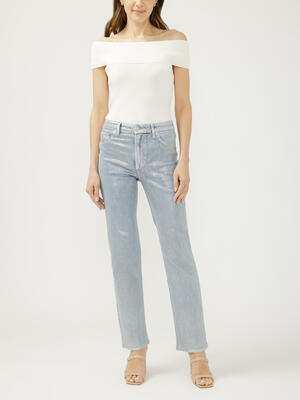 Silver Coated Isbister High Rise Straight Leg Jeans