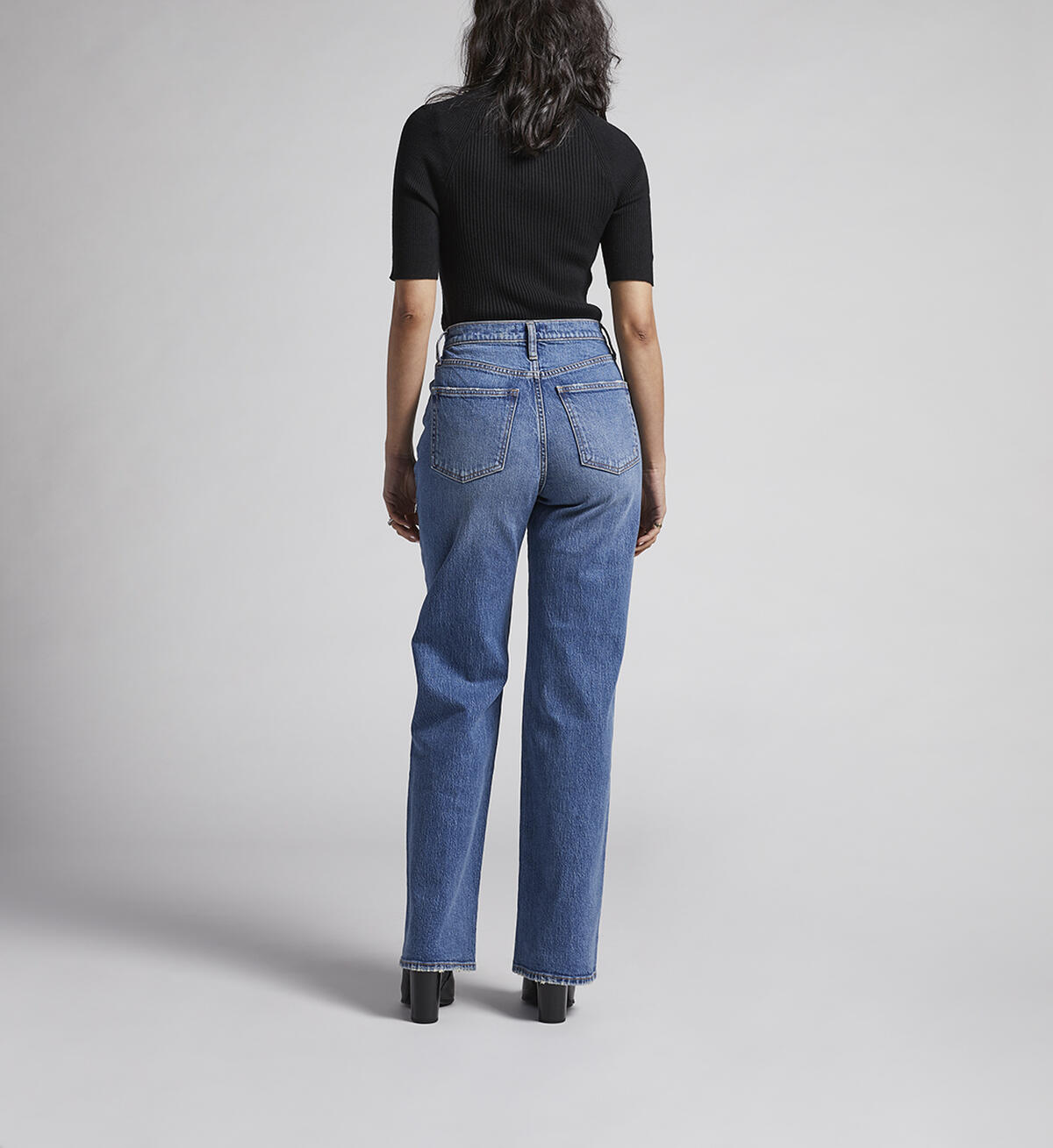 Highly Desirable High Rise Trouser Leg Jeans, Indigo, hi-res image number 1