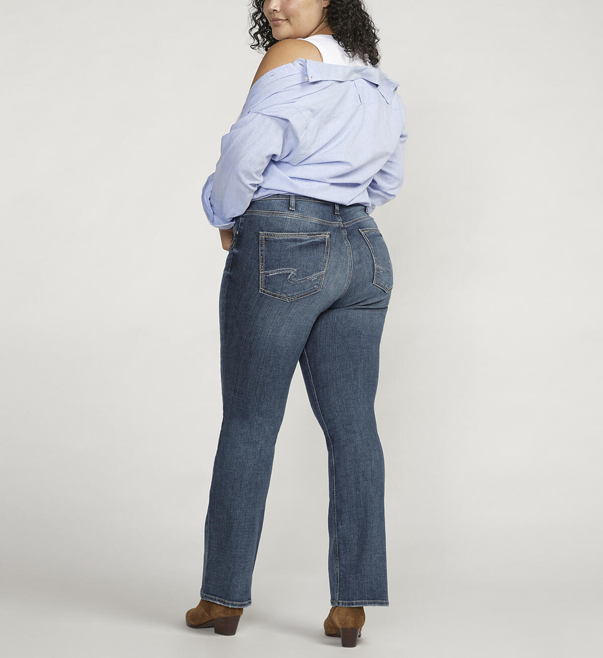 Avery High Rise Slim Bootcut Jeans Plus Size, , hi-res image number 1