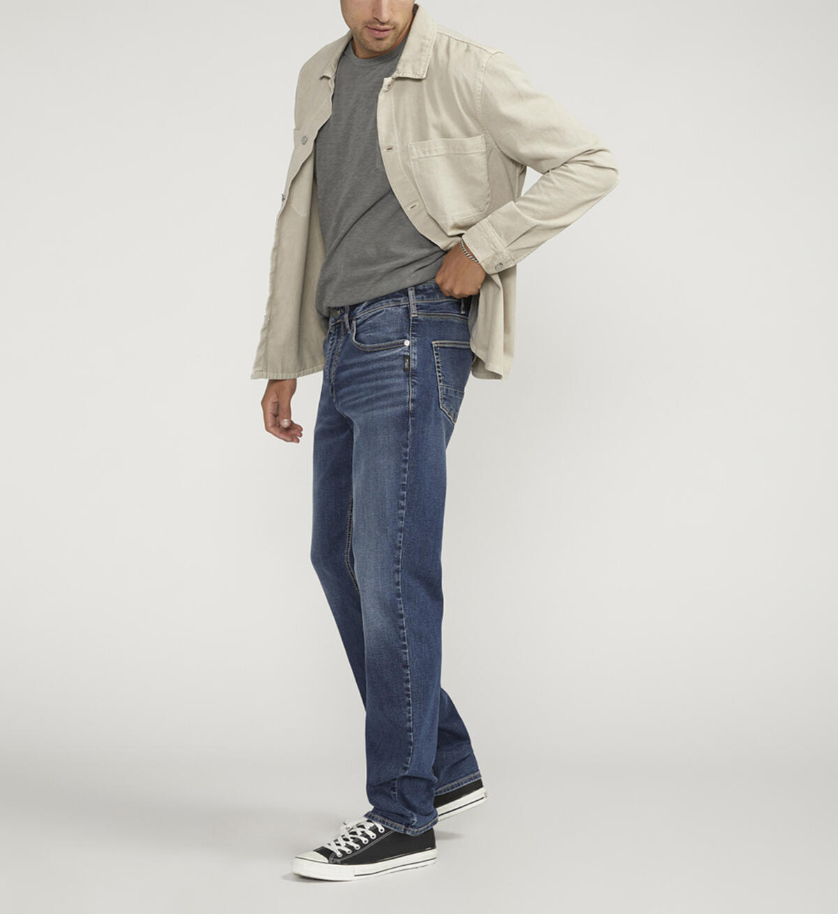 Machray Athletic Fit Straight Leg Jeans, Indigo, hi-res image number 2