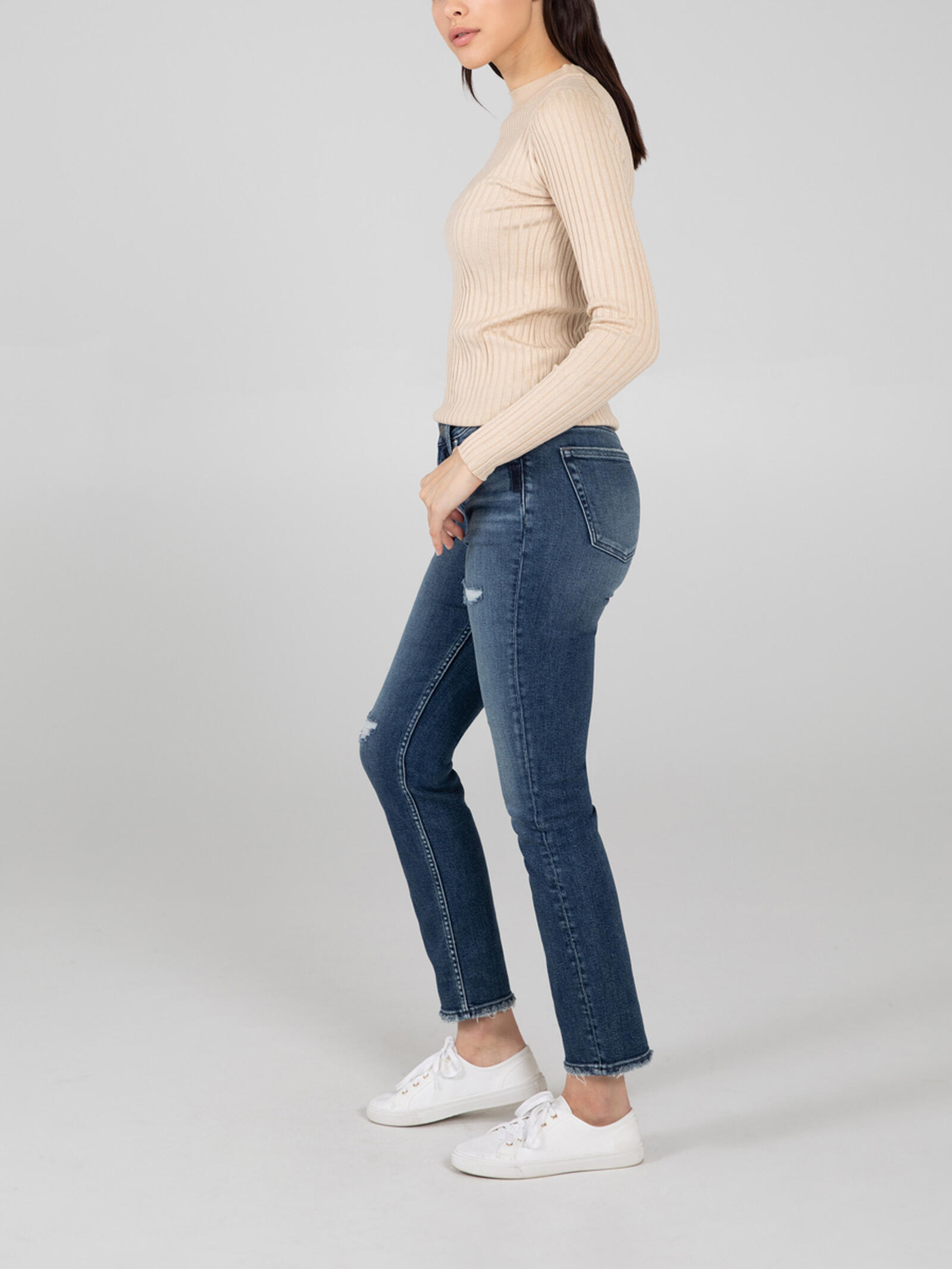 Silver Jeans Co. High Note High Rise Skinny, Jeans Donna A Vita Alta In Denim Elasticizzato Power Stretch - 3
