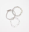 Silver-Tone Feather and Bead Bracelet Set, , hi-res image number 1