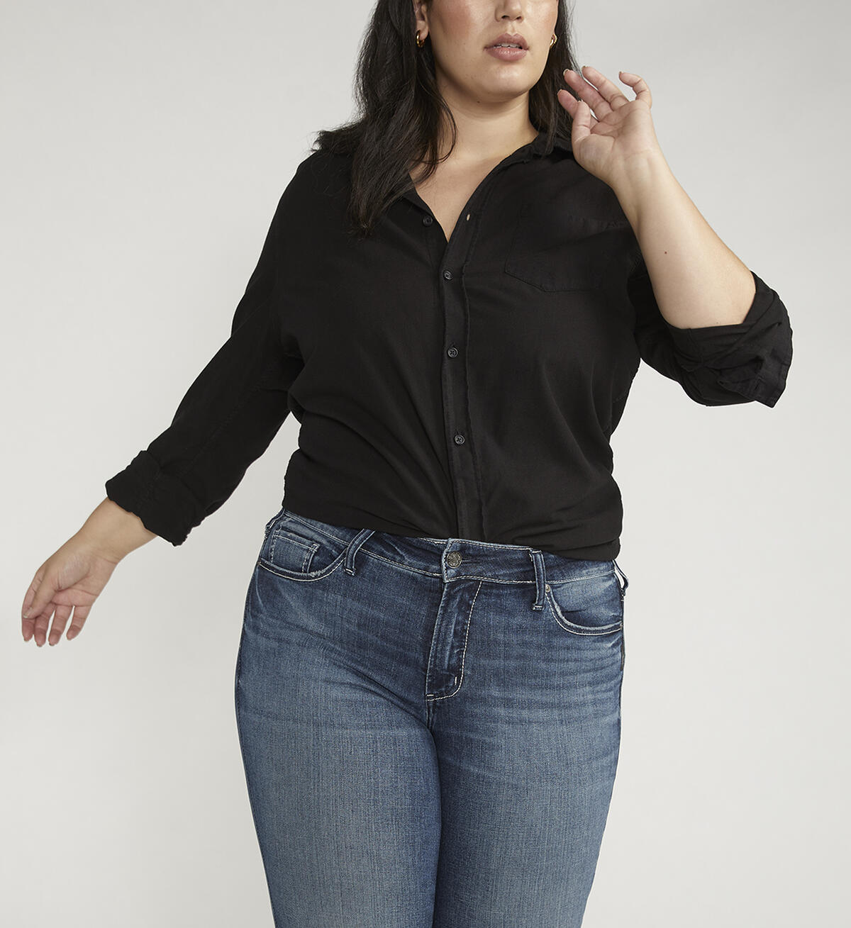 Suki Mid Rise Slim Bootcut Jeans Plus Size, Indigo, hi-res image number 3