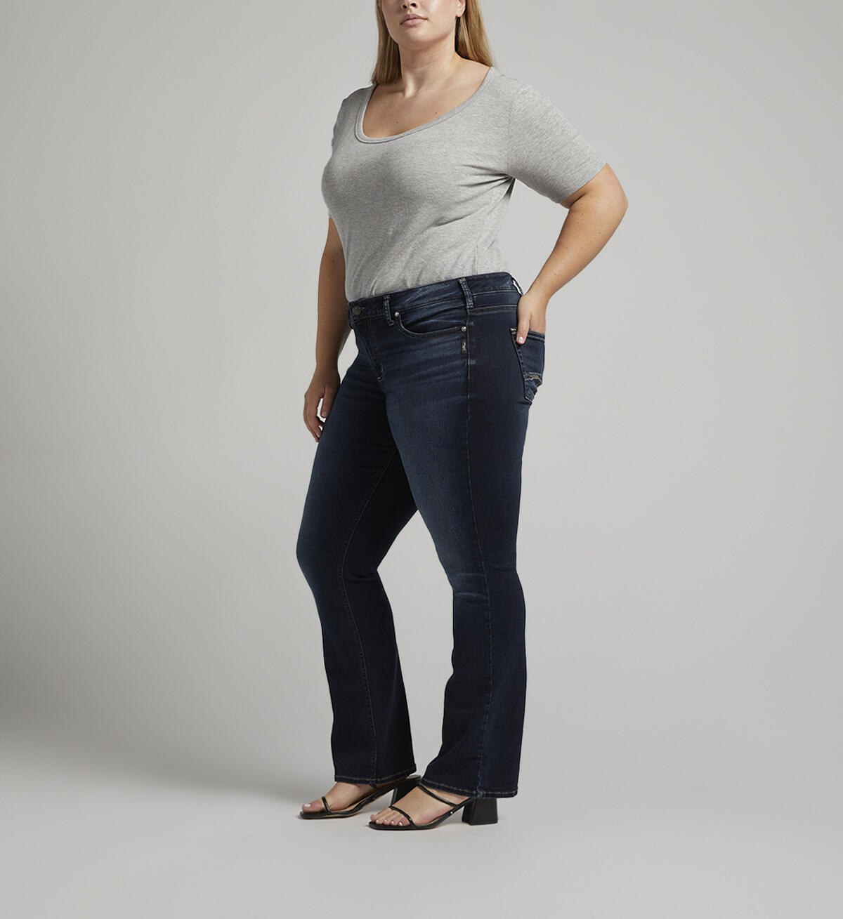 Britt Low Rise Slim Bootcut Jeans Plus Size, , hi-res image number 2