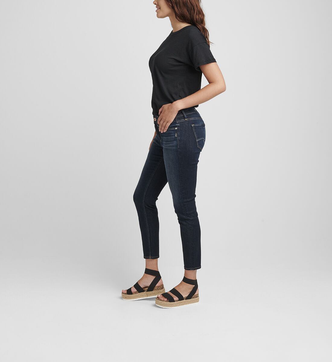 Elyse Mid Rise Skinny Crop Jeans Side