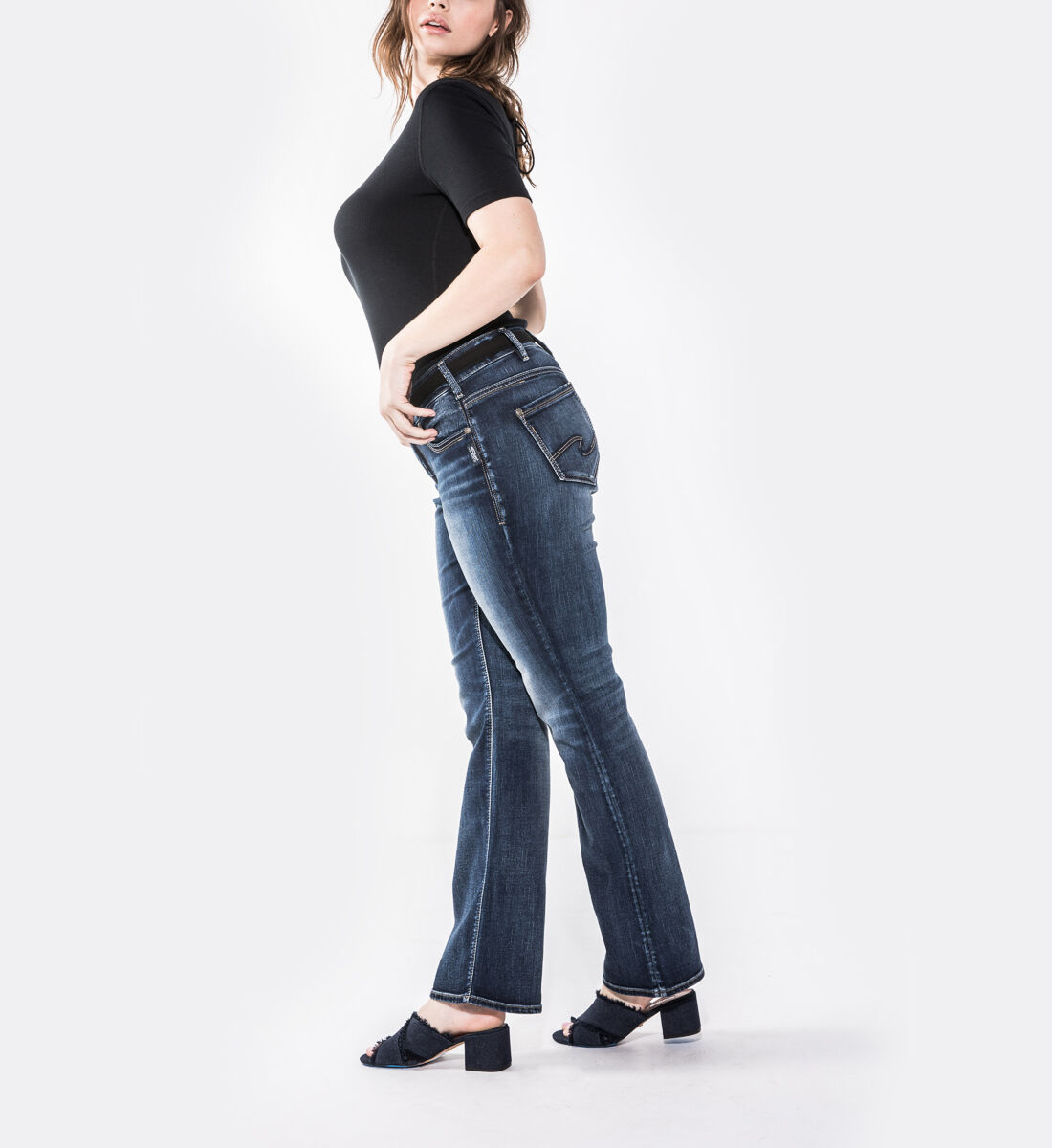 Suki Mid Rise Slim Bootcut Jeans Plus Size Back