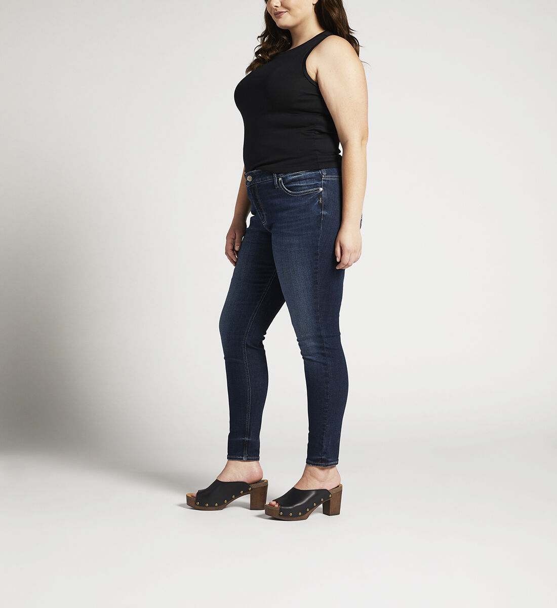 Elyse Mid Rise Skinny Jeans Plus Size Side