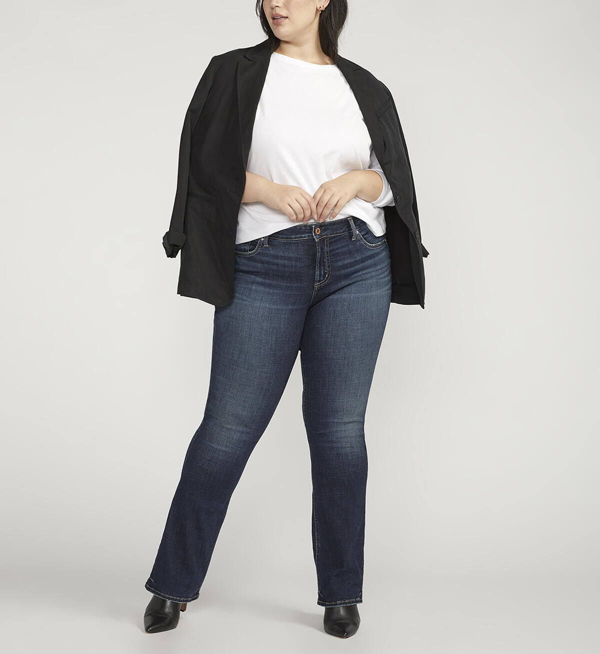 Elyse Mid Rise Slim Bootcut Jeans Plus Size, , hi-res image number 0