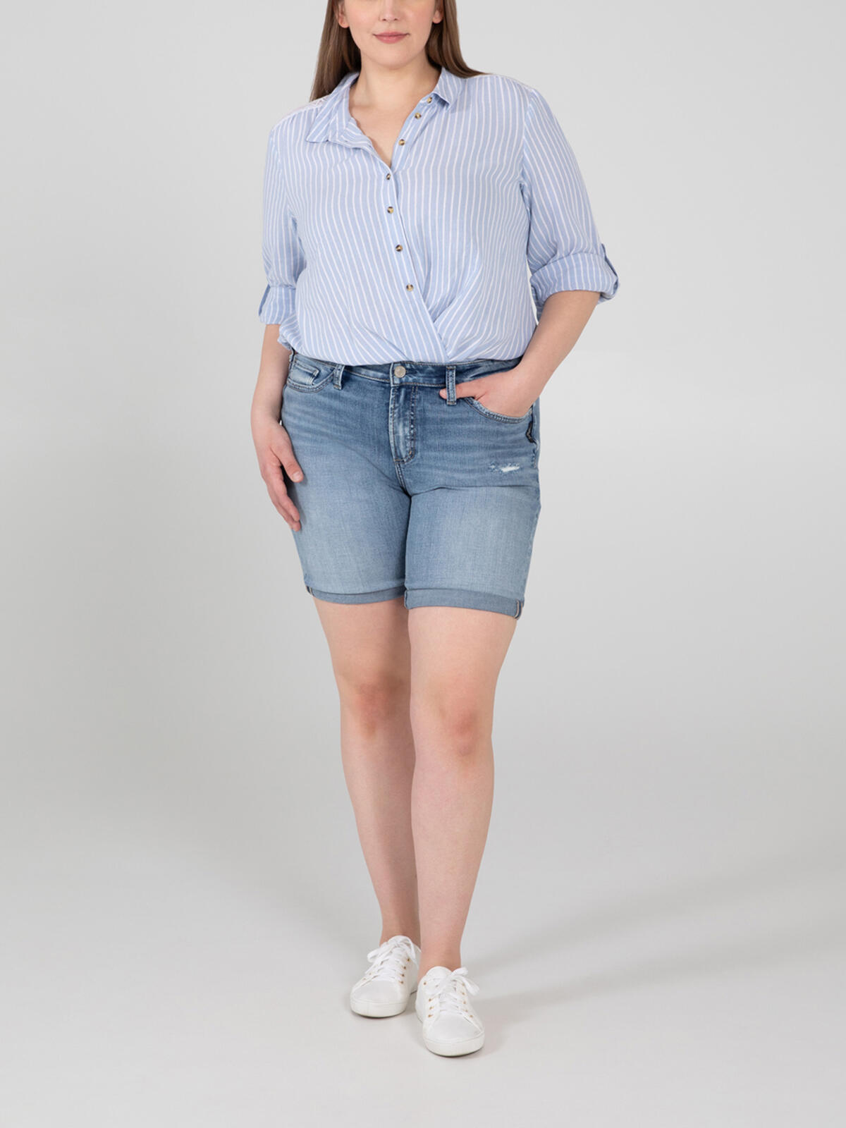 Avery High Rise Bermuda Short Plus Size - Eco-Friendly Fabric image number 0