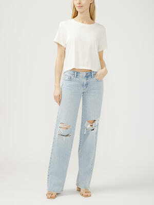 Loose & Low Low Rise Straight Leg Jeans