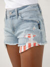 Boyfriend Mid Rise Luxe Stretch Americana Shorts, Heritage, hi-res image number 4