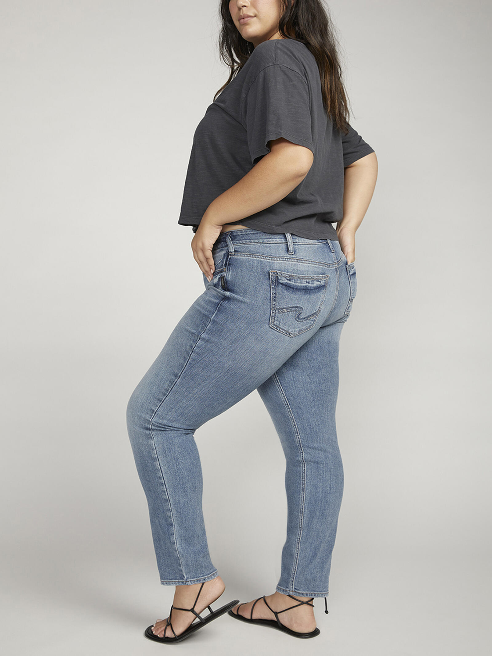 Suki Mid Rise Straight Leg Jeans Plus Size